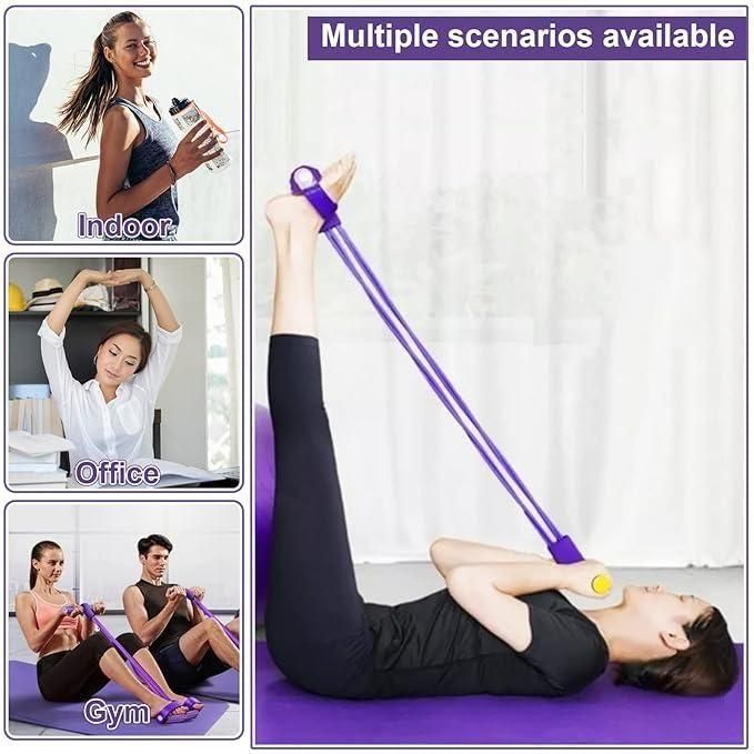 💪 THE ULTIMATE SCULPTOR: 4-Tube Yoga Pedal Puller Resistance Band
