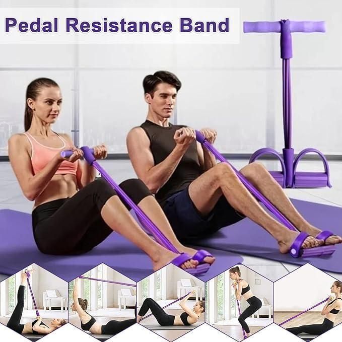 💪 THE ULTIMATE SCULPTOR: 4-Tube Yoga Pedal Puller Resistance Band